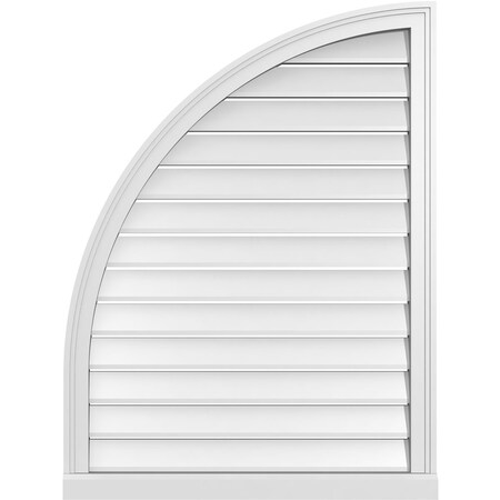 Ekena Millwork Quarter Round Top Left Surface Mount PVC Gable Vent w/ 2"W x 2"P Brickmould Sill Frame, 30"W x 40"H GVPQL30X4003SF